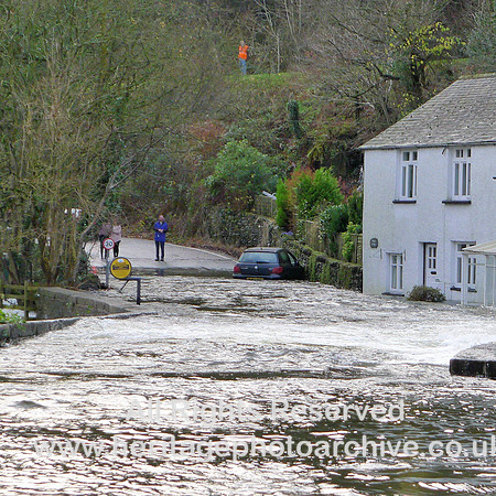 HRS 7384 Backbarrow, flooding abandoned car