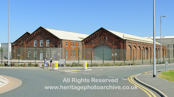 HRS 6597 Barrow, Cornmill Crossing railway warehouses 2013