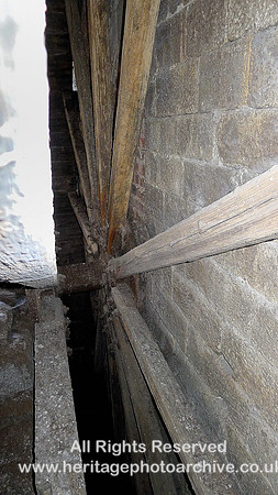 HRS 6754 Alston, Cornmill waterwheel interior showing axle