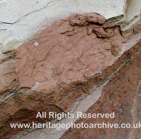 HRS 6677 St Bees sandstone, de-watering feature in sandstone