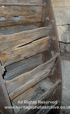 HRS 6753 Alston, cornmill waterwheel detail buckets