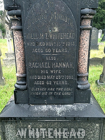 Radcliffe Parish Church, Whitehead Memorial inscription 1913