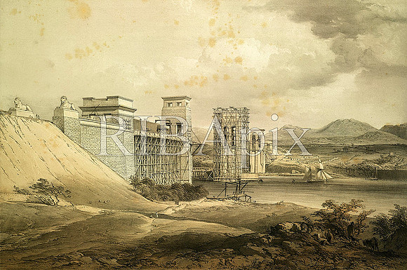 Britannia railway bridge construction RIBA16022
