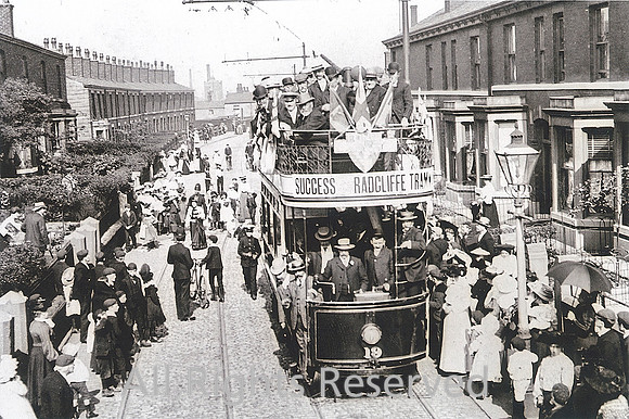 HRS 7447 Radcliffe,Spring Lane tram c1900