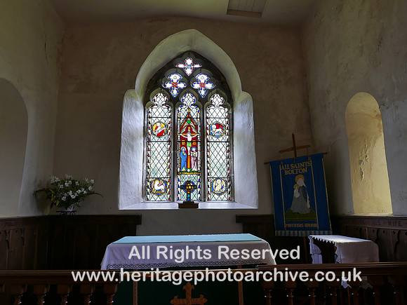 HRS 10460 Bolton village, Church of All Saints, altar and stained glass L7750030