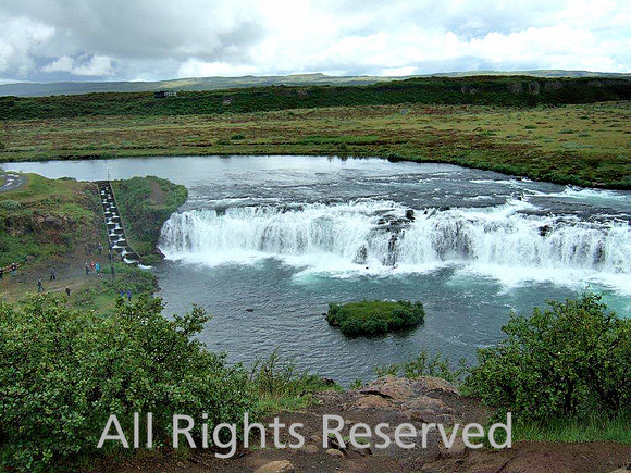 Iceland, waterfall and fish run