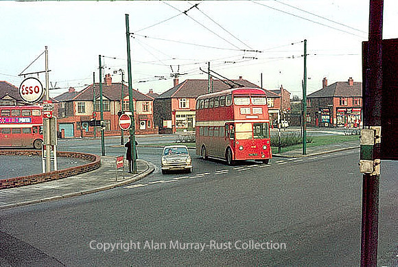 Audenshaw, trolley buses 1966