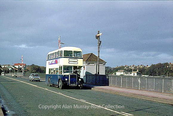 Barrow-in-Furness, Walney Jubilee Bridge,  bus 1977