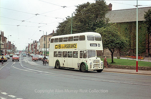 Blackpool Transport bus in Fleetwood  1982