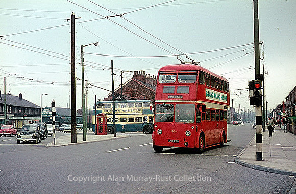 Droylsden, trolley buses 1966