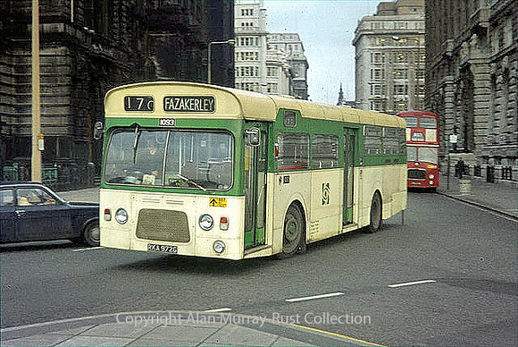 Liverpool, Pier Head, buses 1972
