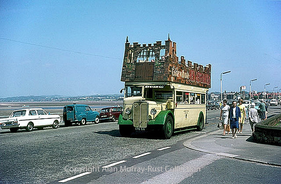 Morecambe, promenade, open-top bus 1967