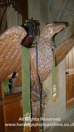 HRS 10338 Barbon, Church of St Bartholomew, carved wooden lectern L1190344