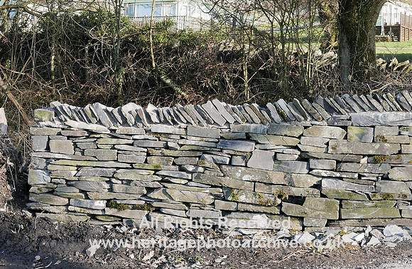 HRS 9143 Kirkby in Furness, Recently re-built wingwall of bridge over tramroad L7710444
