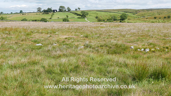 HRS 8153 Wray Moor, coal mine shafts foreground SD617650