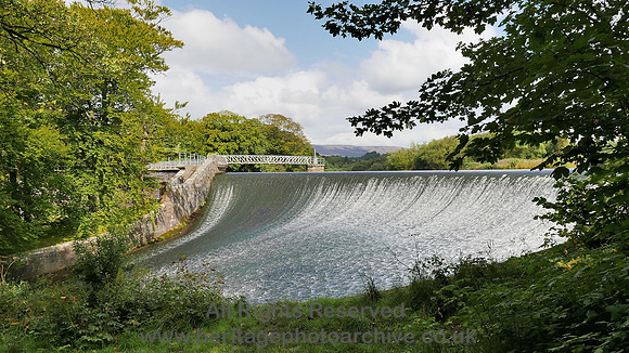 HRS 8445 Abbeystead, Lancaster water works flowing over weir 109 type