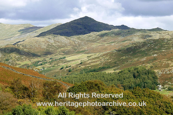 HRS 8486 Ulpha, Old Man of Coniston from Old Hall farm area