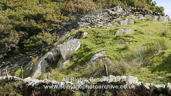 HRS 8499 Ulpha, contoured dry stone wall below Old Hall farm
