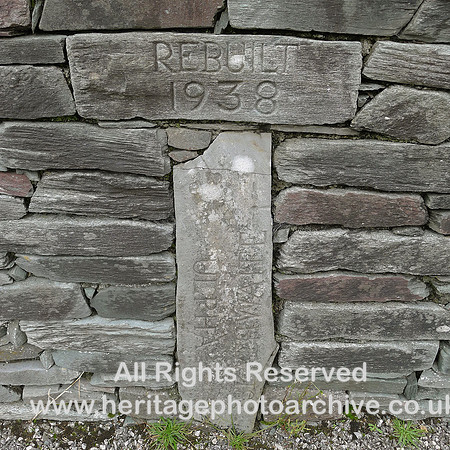 HRS 8527 Ulpha, Parish boundary marker and datestone, Old Hall bridge