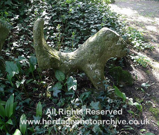 HRS 9026 Morland, old quarry limestone pavement shaped like a dog in garden L1150236