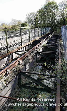 HRS 8575 Ulverston, canal sliding bridge rail track from east side 2017