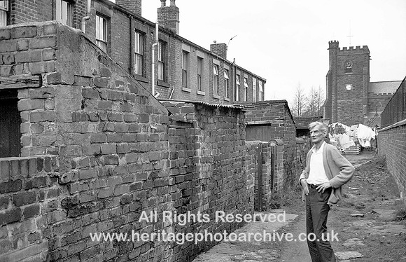 HRS 3682 Coppull, rear of colliers' houses 1970s
