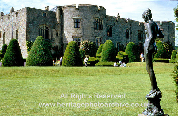 HRS 11630 Chirk Castle with statue 1980