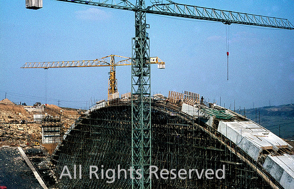 M62 Motorway Construction, Scammonden bridge falsework