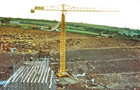 M62 Motorway Construction, Scammonden concrete piling 1965