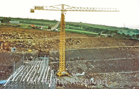 M62 Motorway Construction, Scammonden concrete piling 1965