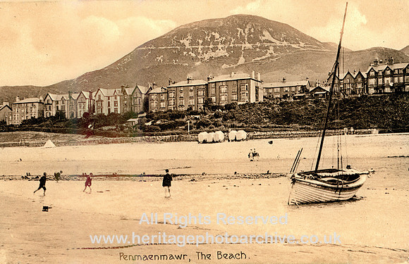 HRS 17733a Penmaenmawr, The Beach postcard dated 1911