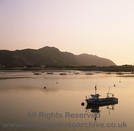 HRS 216 Conwy Mountain from Deganwy sunset boat 1990s