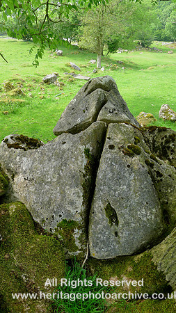 HRS 9407 Little Urswick Crags, split limestone boulder L1170569