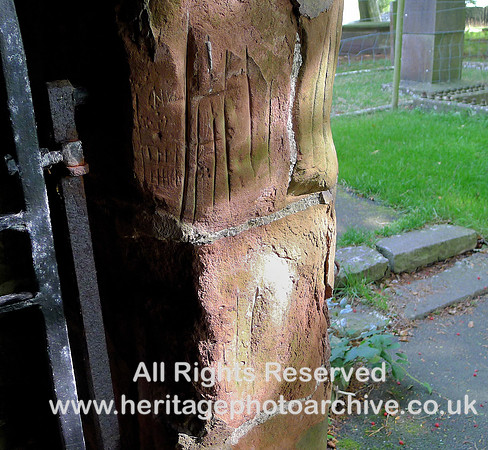 HRS 9419 Great Urswick, St Mary porch arrow sharpening slots L1090664