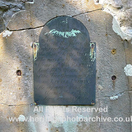 HRS 9433 Great Urswick, St mary's church, tombstone of John Addison 1788 L1090575