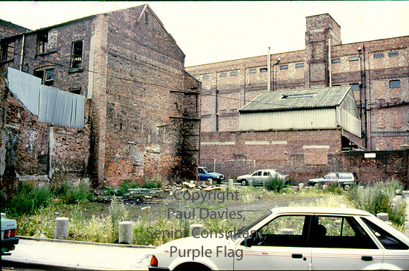 Liverpool, side elevation of warehouse 19 July 1988