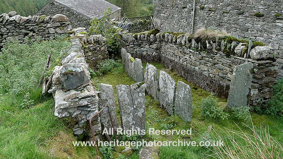 HRS 9743 Stephenson Ground, slab wall, dry stone structure for sheep L1180566