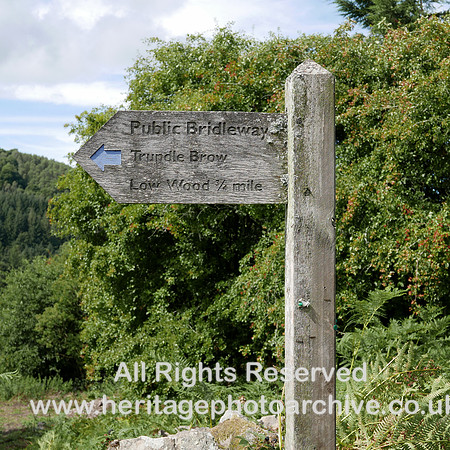 HRS 9530 Backbarrow, High Brow Edge, Trundle Brow signpost L7720407