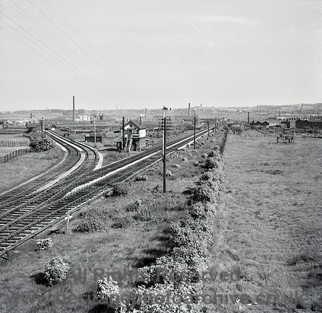 HRS 9953 Radcliffe, West Junc with signal cabin 1959