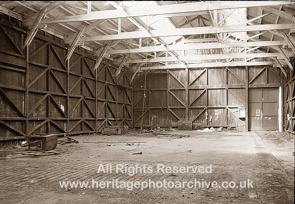 HRS 1924 Radcliffe goods yard shed interior 1967