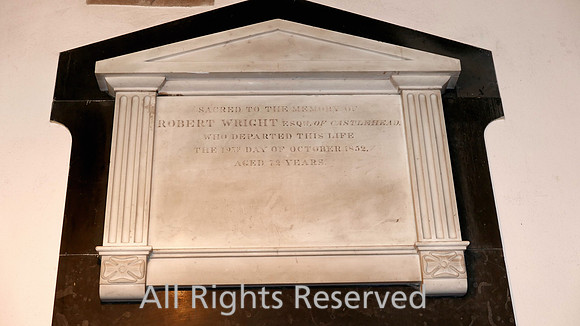 Lindale, Church of St Paul, marble memorial plaque to Robert Wright L7740191