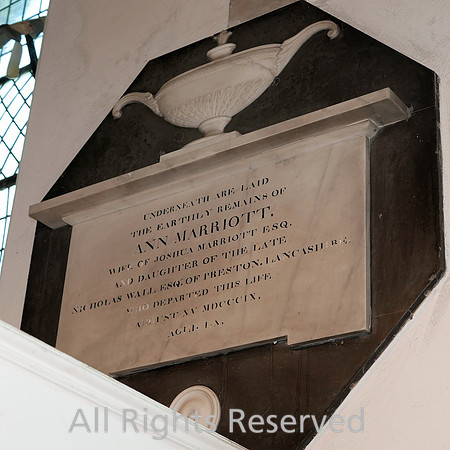 Lindale, Church of St Paul, memorial plaque to Ann Marriott L7740214