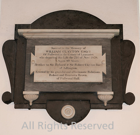 Lindale, Church of St Paul, memorial plaque to William Clayton L7740200
