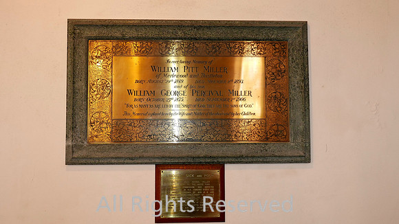 Lindale, Church of St Paul, memorial plaque Willam Pitt Miller L7740190