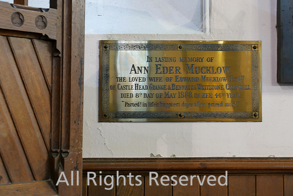 Lindale, Church of St Paul, plaque to Ann Eder Mucklow L7740132