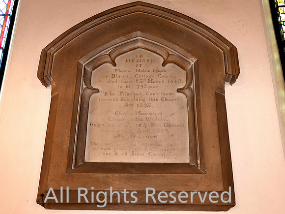 Lindale, Church of St Paul, plaque, Thomas Holme Maude L7740194