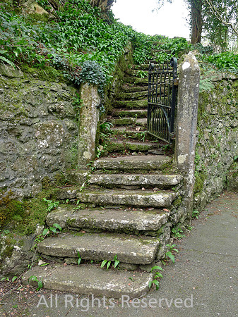 Lindale, stone steps from vicarage to St Johns church L1190151