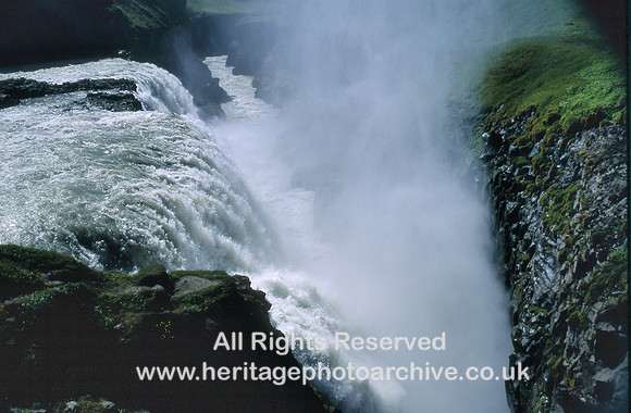 HRS 7453 Iceland, Gullfoss waterfall chasm  1996