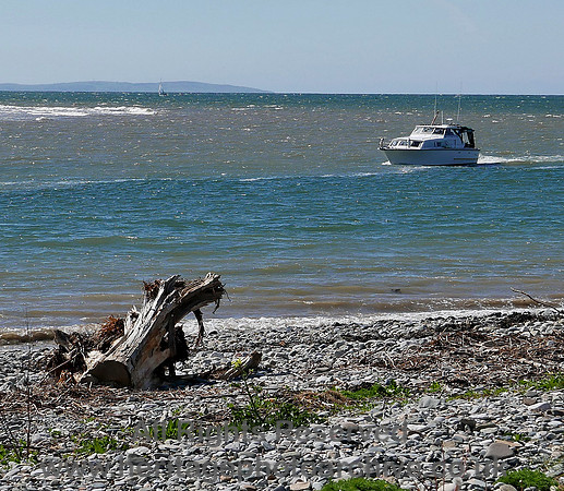 HRS 10094 Deganwy, view across Conwy estuary with boat L7740401