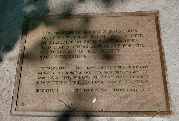 HRS 10143 Anglesey, Menai Strait, Stephenson railway plaque L7740499
